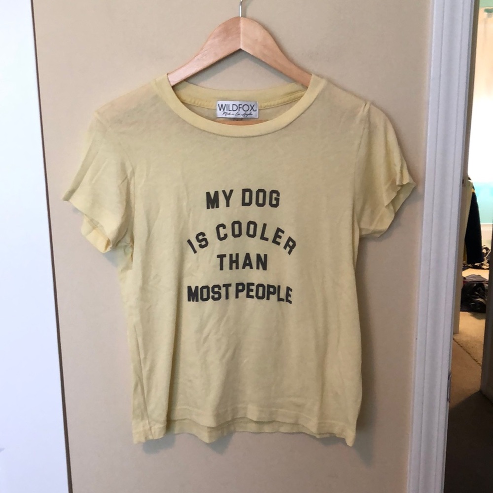 Wildfox yellow sheer graphic t-shirt sz S